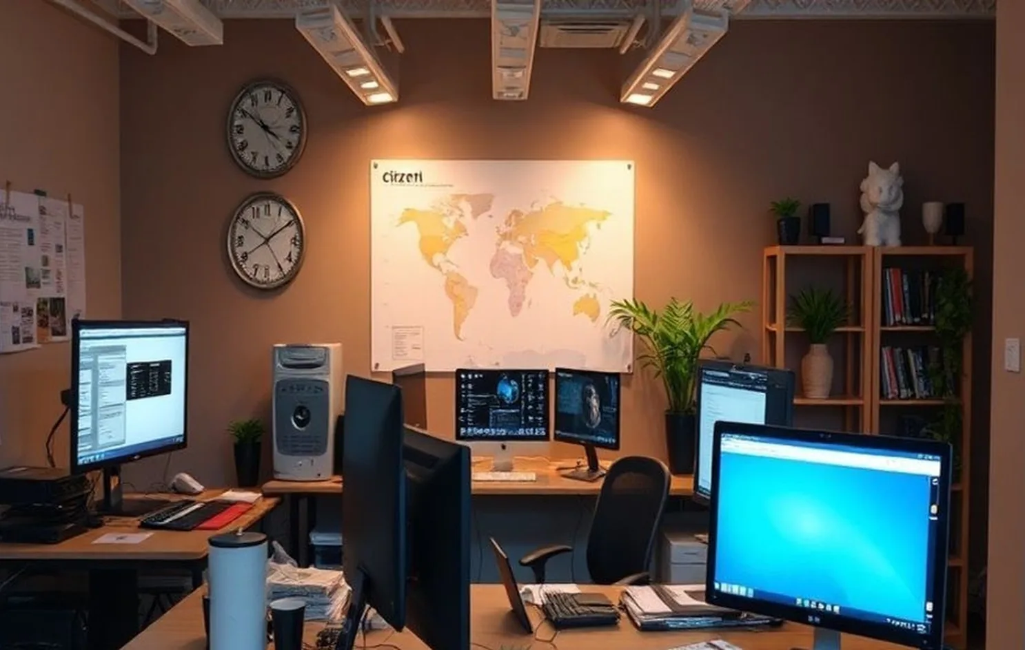 Citizen developer working in modern office environment