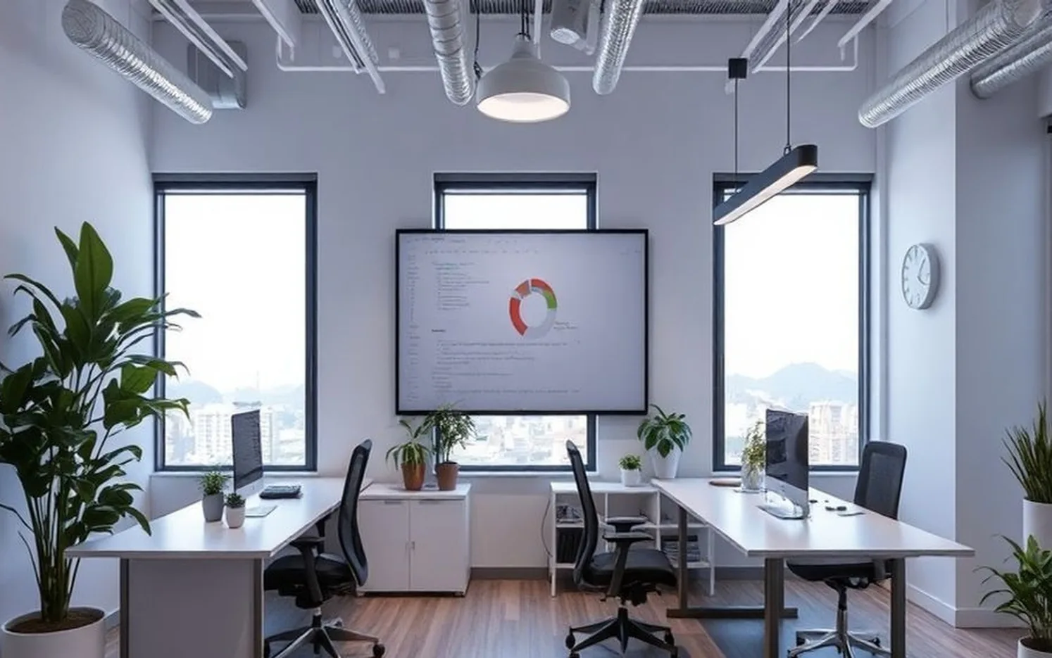 Modern no code development office workspace